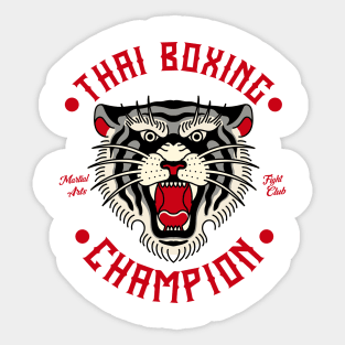 Thai Boxing Tiger Champion Fighter Martial Arts Sticker